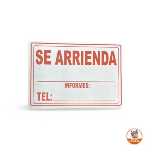 aviso se arrienda 1/4