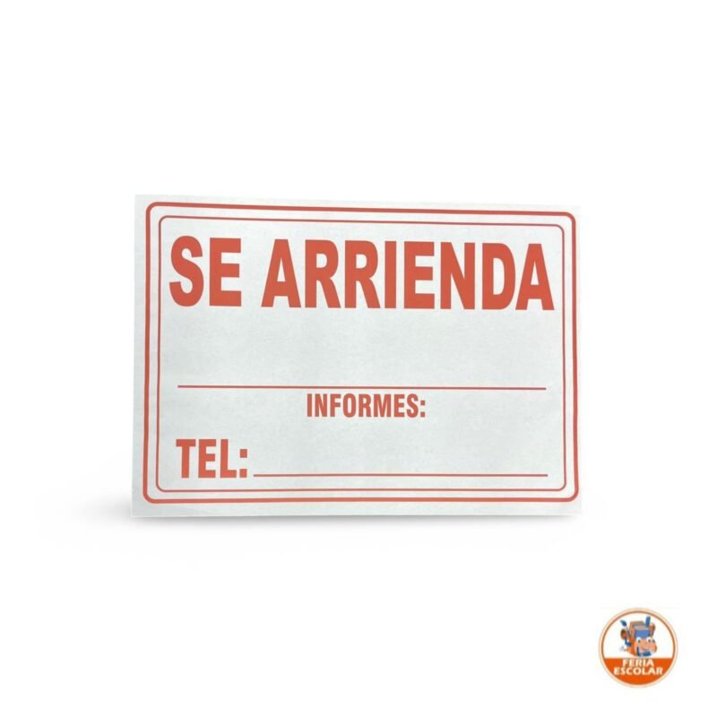 aviso se arrienda 1/4