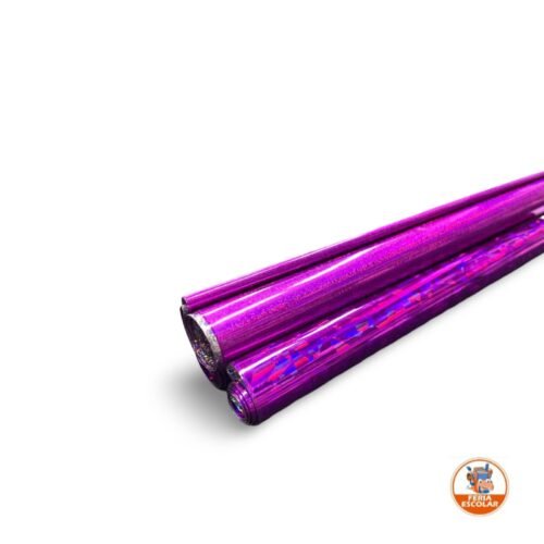papel hologramado x 10 fucsia