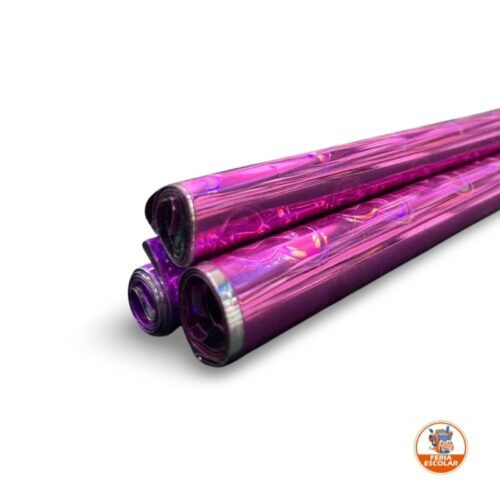 papel hologramado x 10 rosado