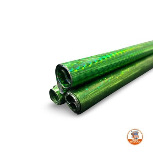 papel hologramado x 10 verde